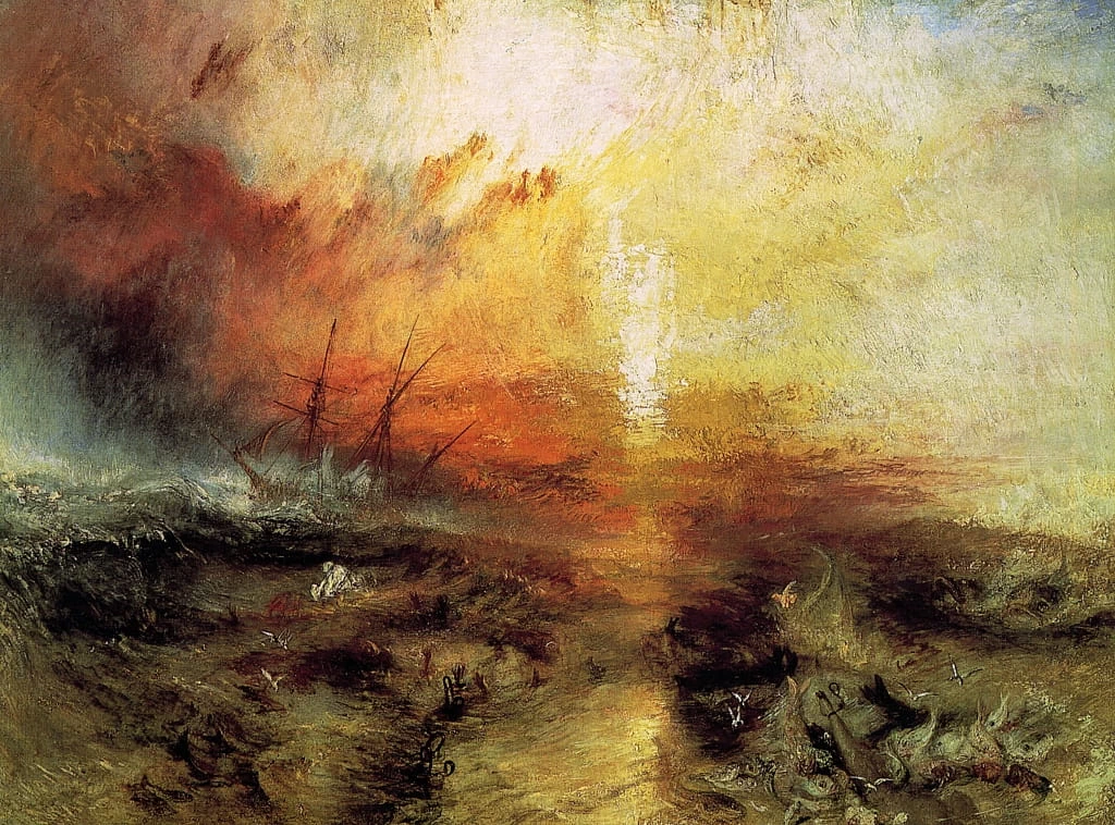 Gli schiavisti della nave che gettano in mare i morti e i morenti, Typhon Coming On, 1840